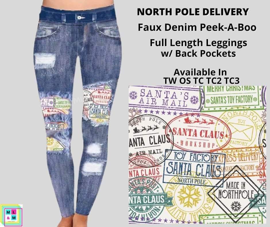 North Pole Delivery Faux Denim Full Length