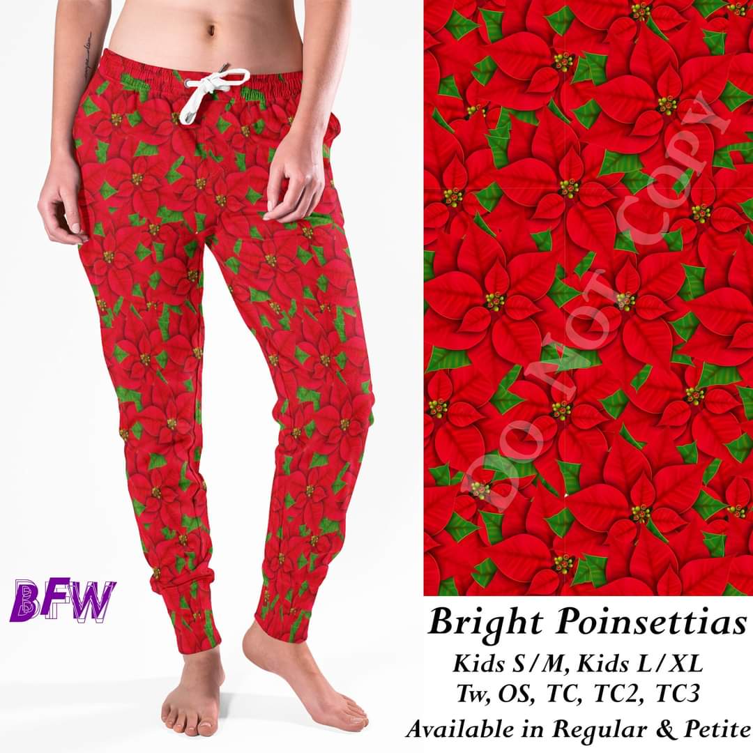 Red Poinsettias skorts