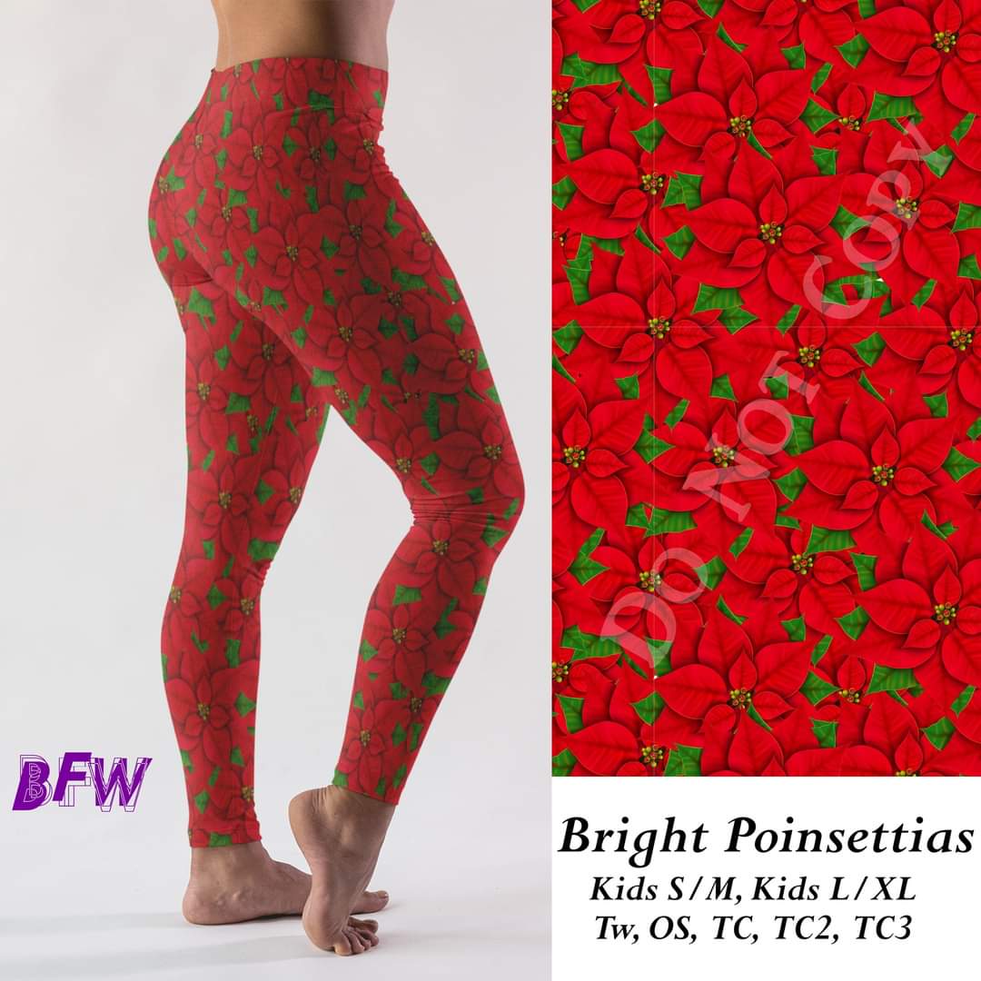 Red Poinsettias skorts