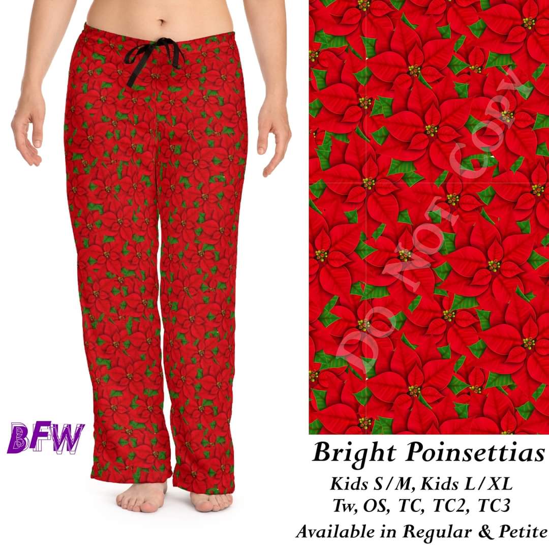Red Poinsettias skorts