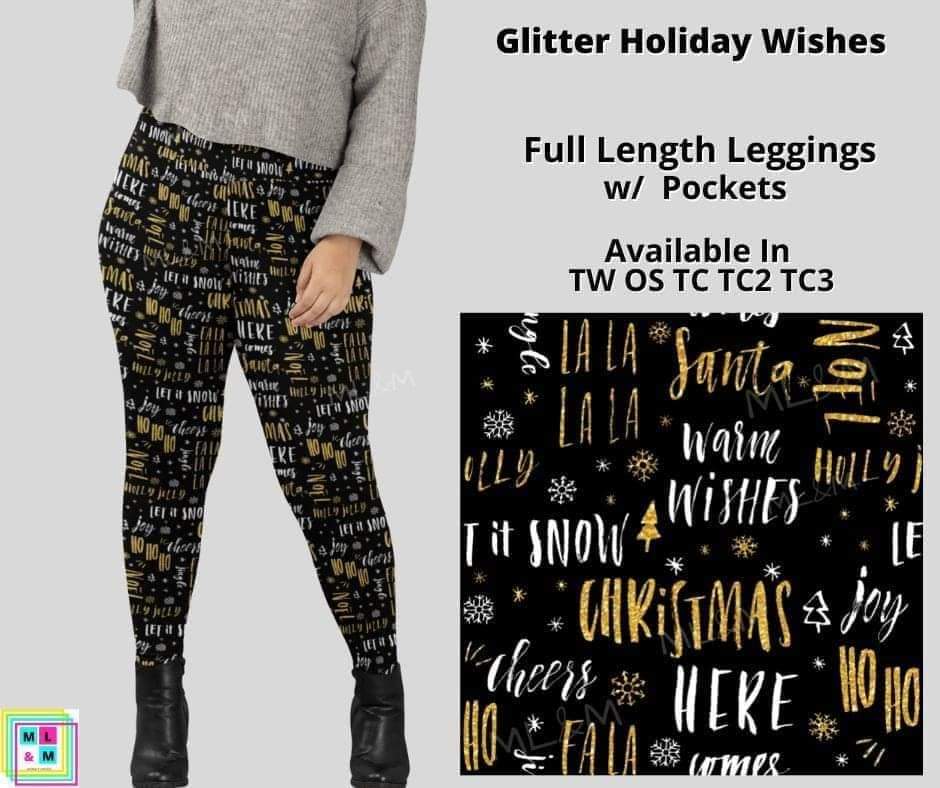 Glitter Holiday Wishes Full Length w/ Pockets