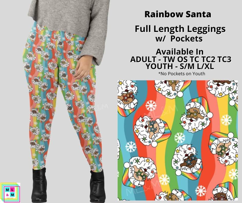 Rainbow Santa Full Length Leggings