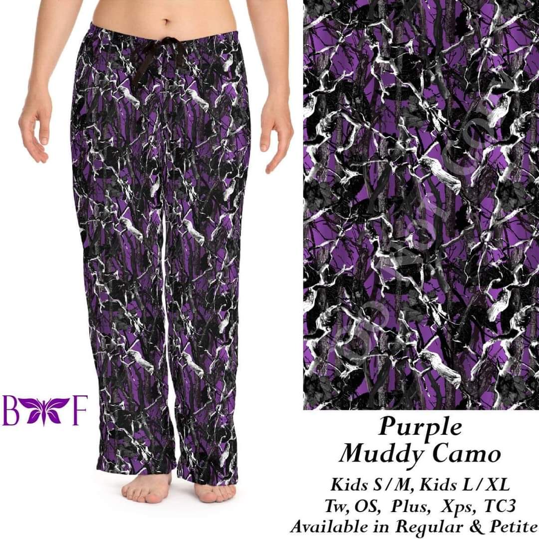 Purple Muddy Camo Leggings & Joggers