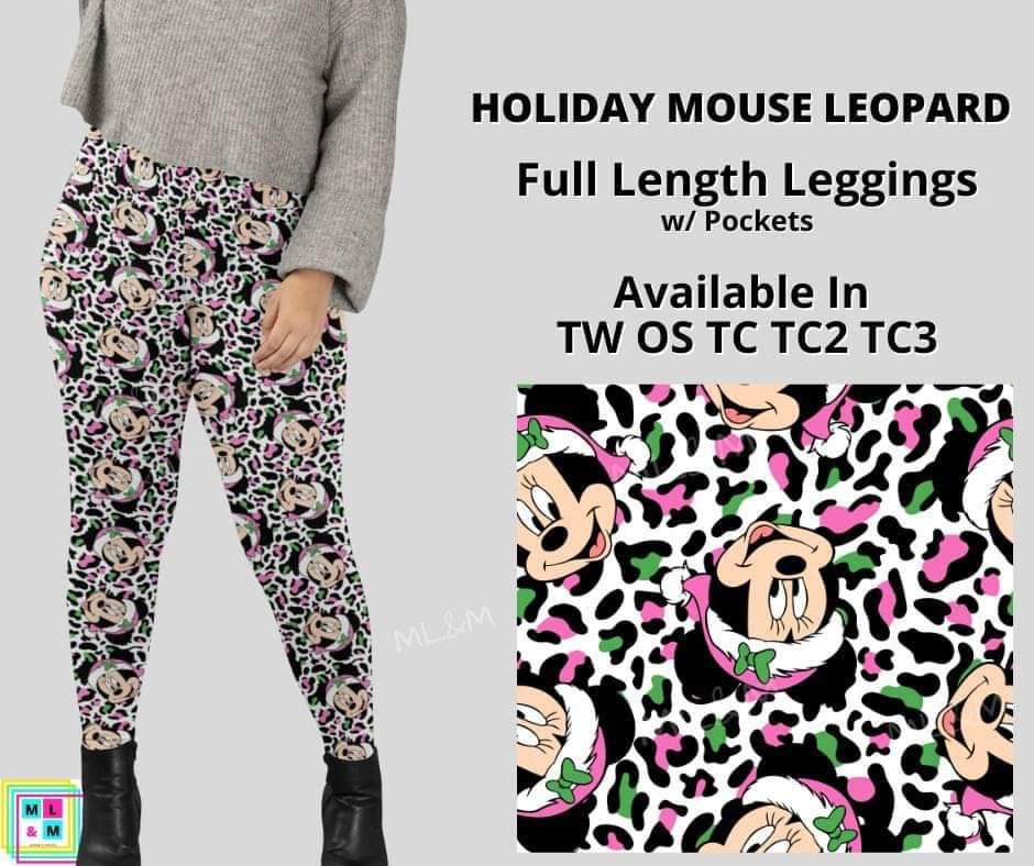 Holiday Mouse Leopard Full Length Leggings