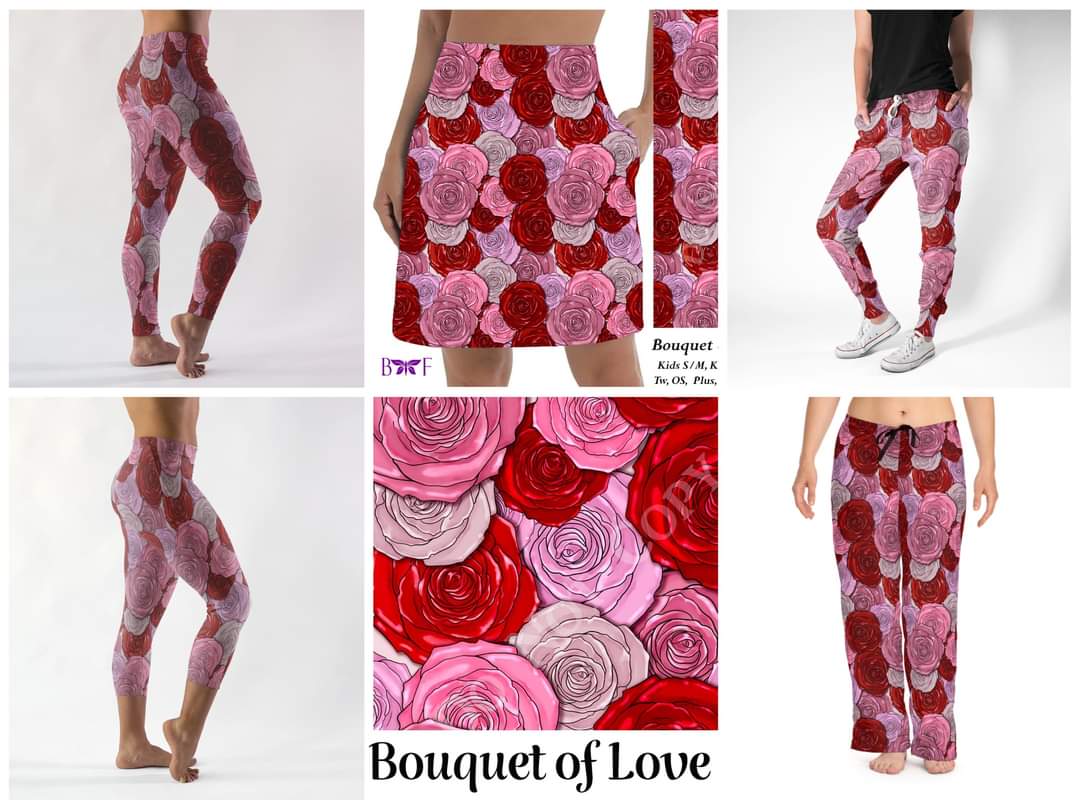 Bouquet of Love leggings with pockets
