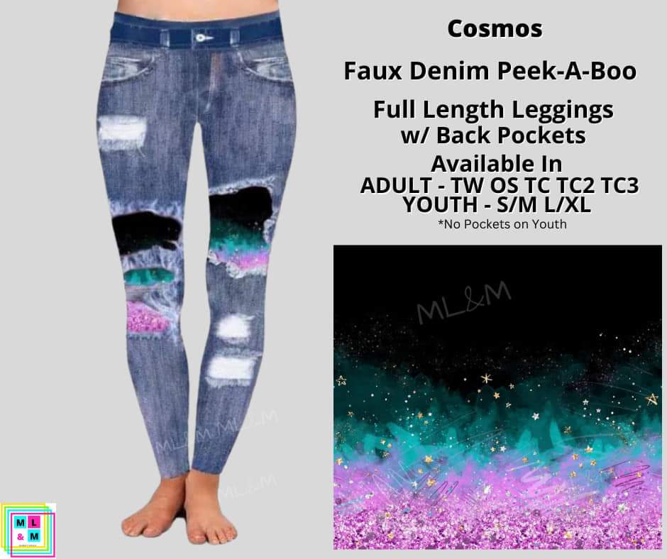 Cosmos Faux Denim Full Length