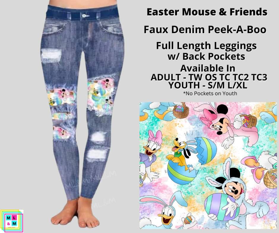 Easter Mouse & Friends Faux Denim Full Length
