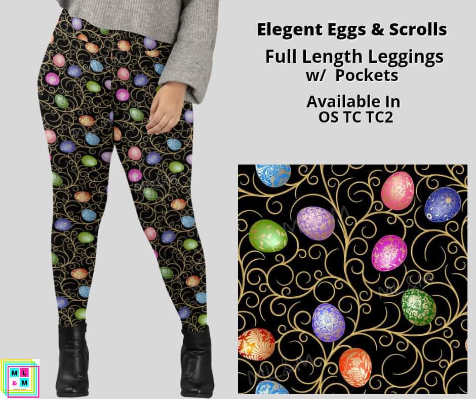 Elegant Eggs & Scrolls Full Length w/ Pockets
