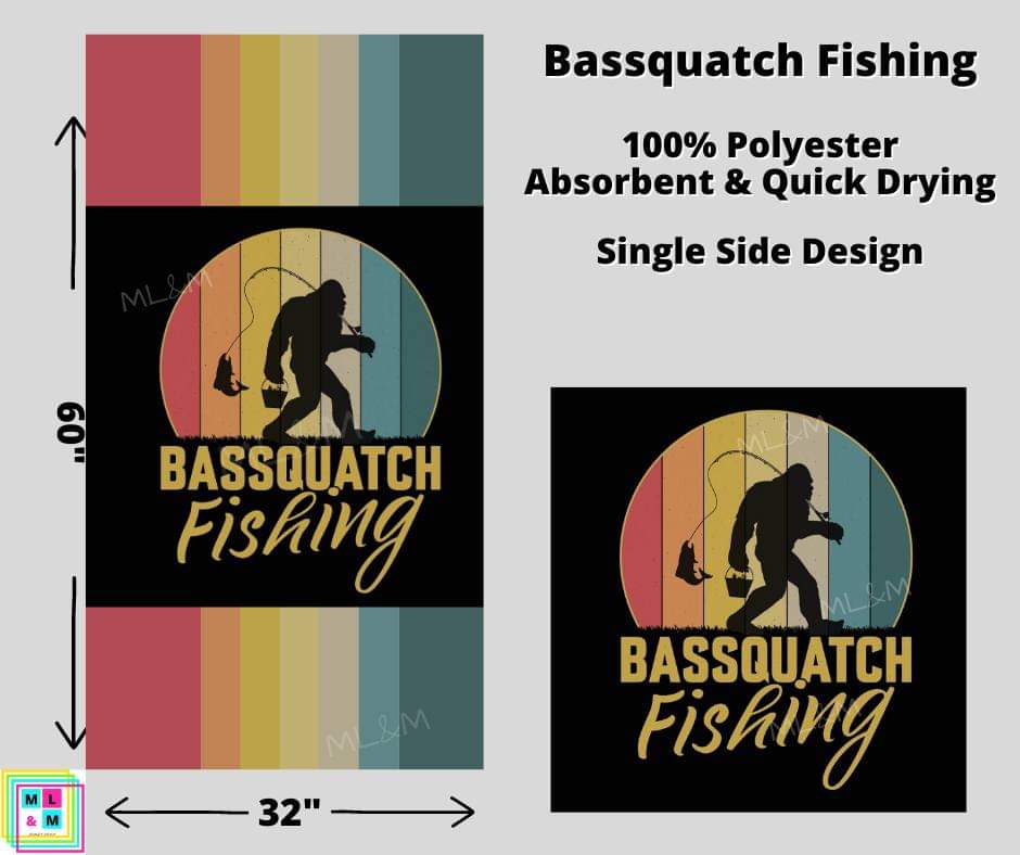 Bassquatch Fishing Towel