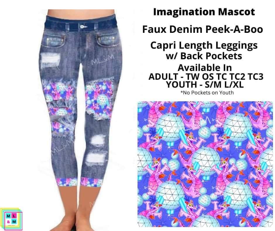 Imagination Mascot Faux Denim Capris