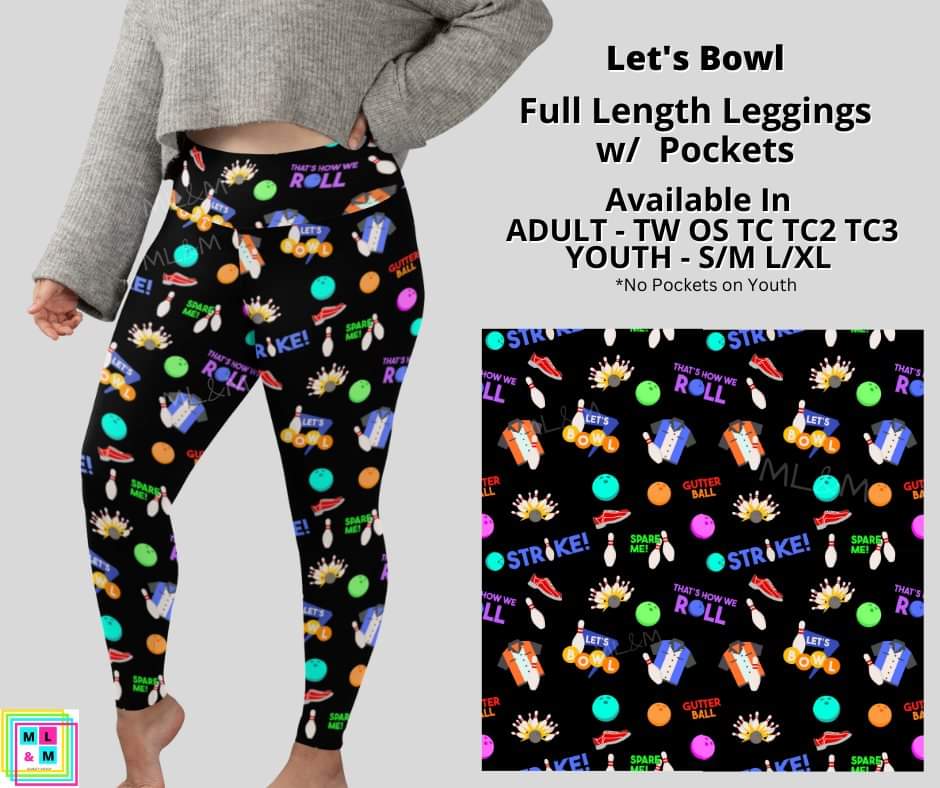 Let's Bowl Full Length Leggings w/ Pockets