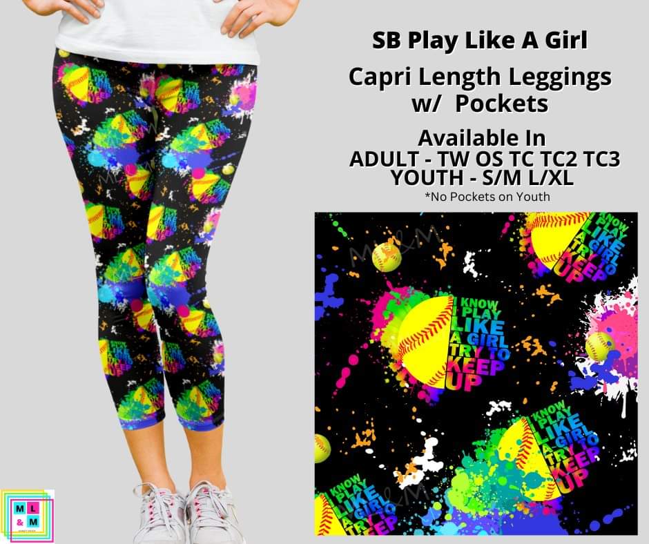 SB Play Like a Girl Capri Length w/ Pockets