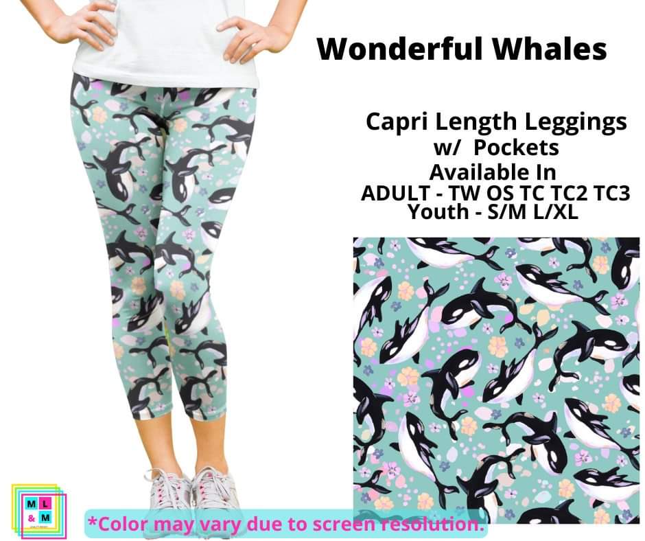 Wonderful Whales Capri Length w/ Pockets