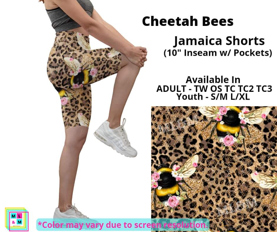 Cheetah Bees 10" Jamaica Shorts