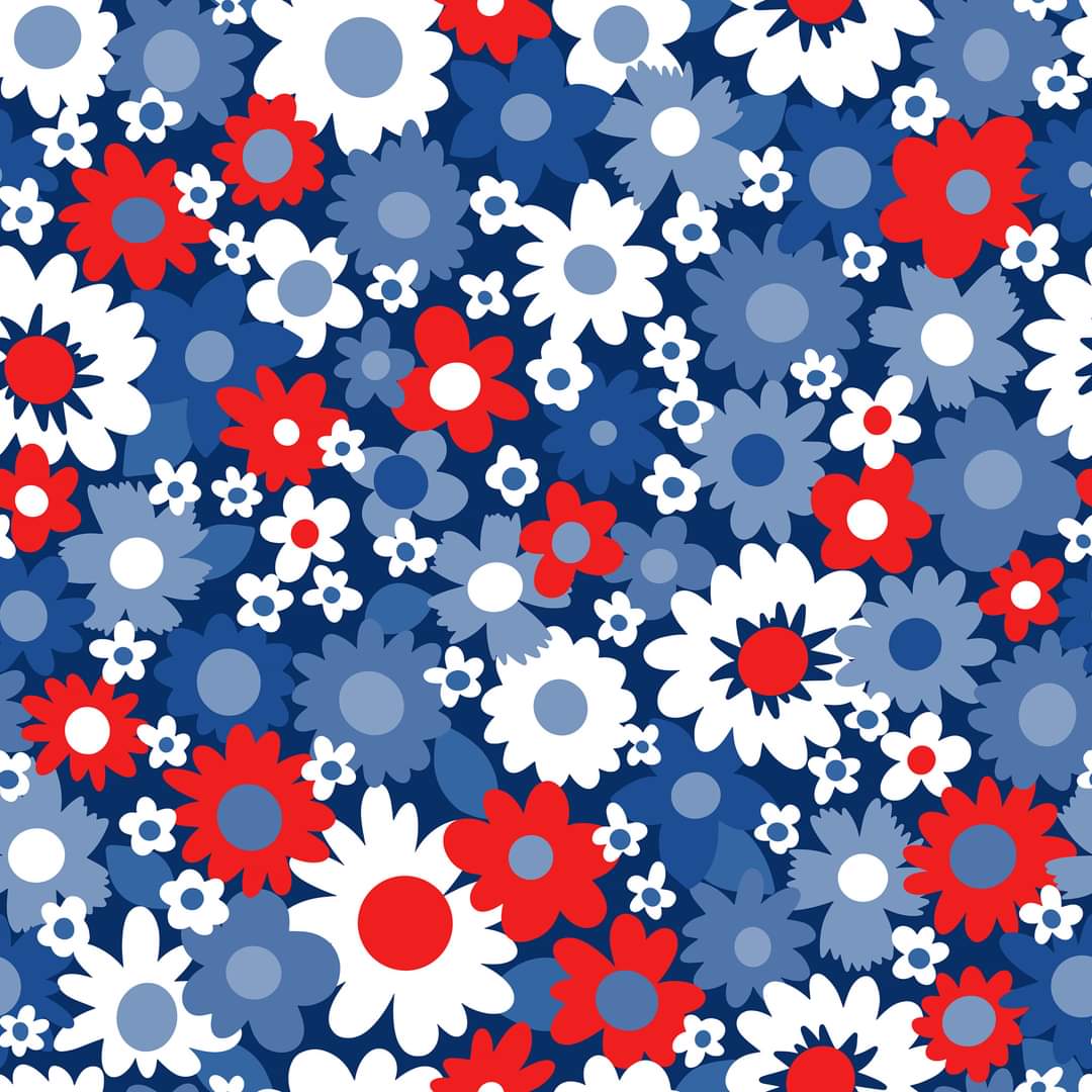 Red White and Blue Daisies Capris and skorts with pockets