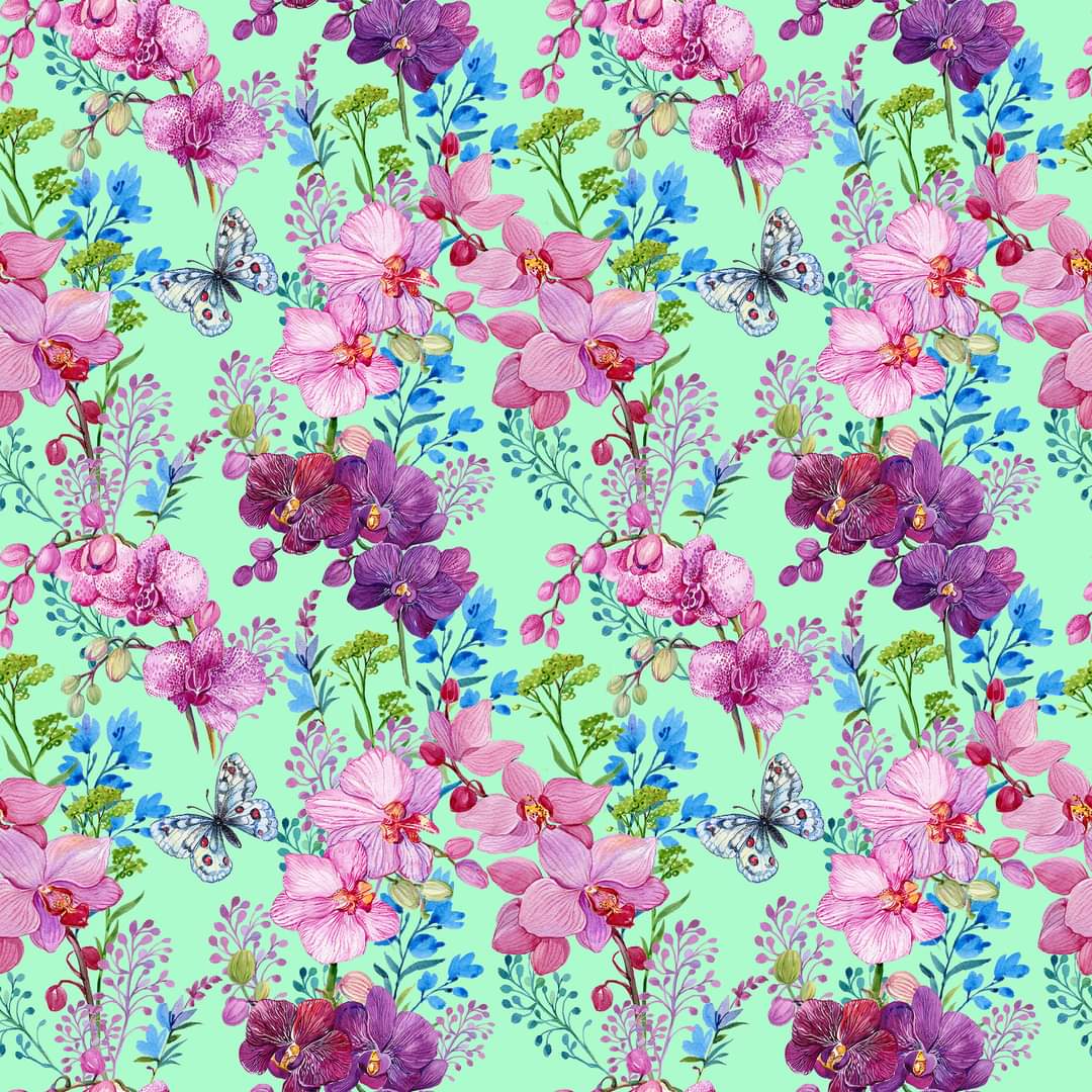 Butterfly Floral Mint capris with pockets