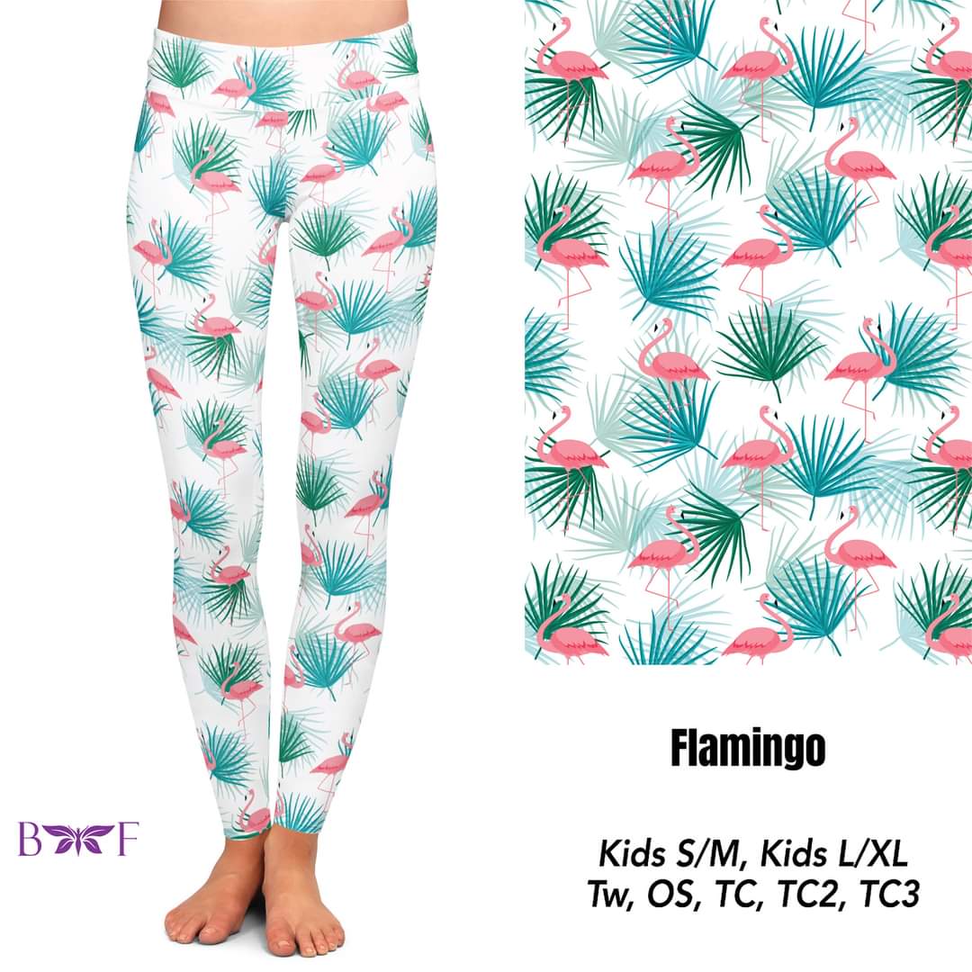 Flamingo White capris with pockets
