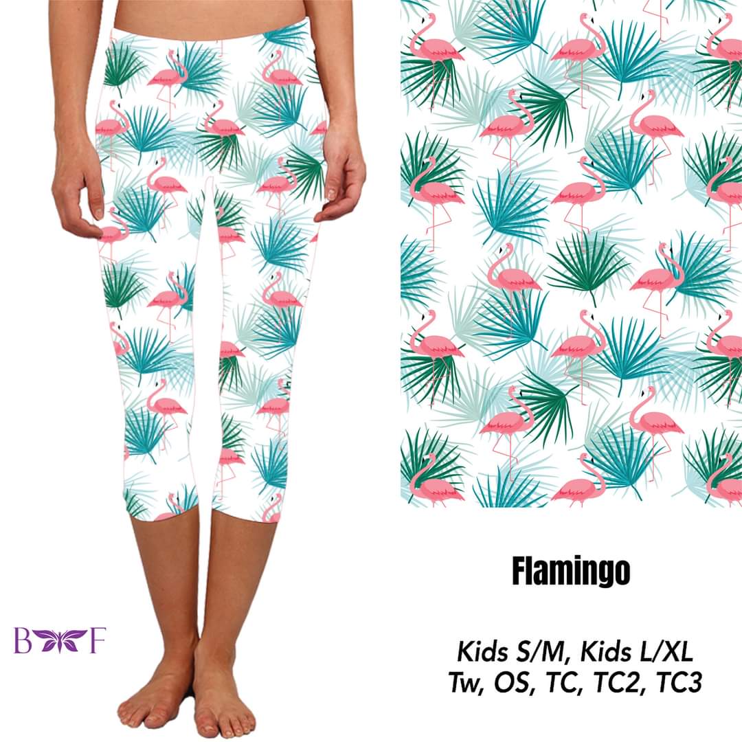 Flamingo White capris with pockets