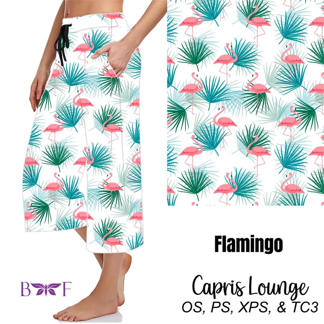 Flamingo White capris with pockets