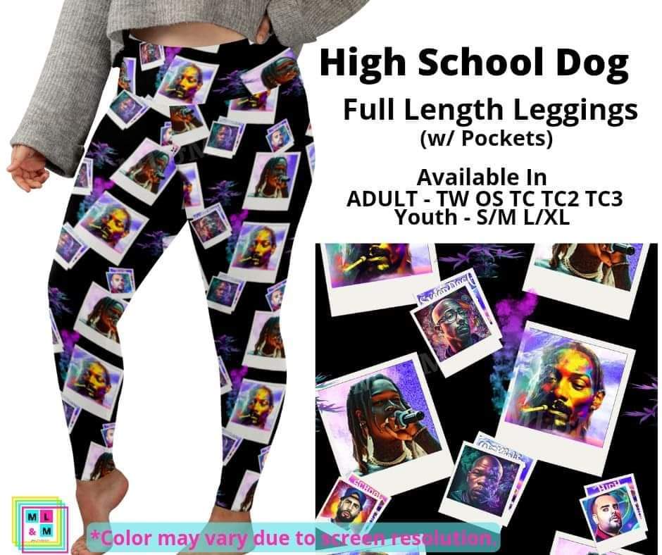High School Dog Full Length Leggings w/ Pockets