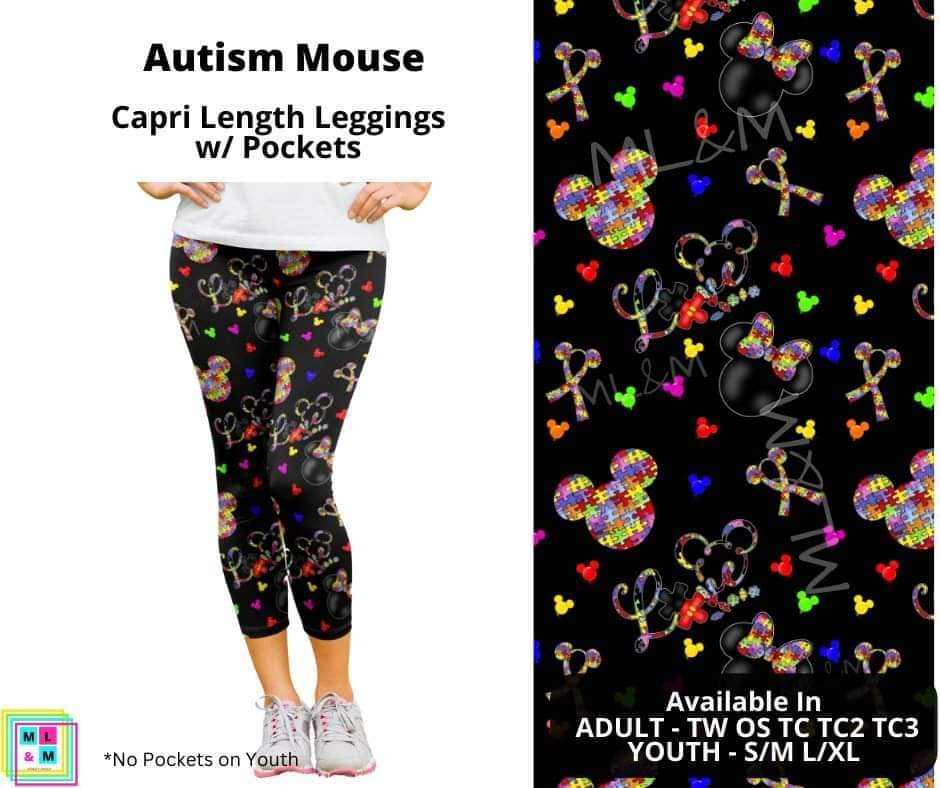 Autism Mouse Capri Length w/ Pockets