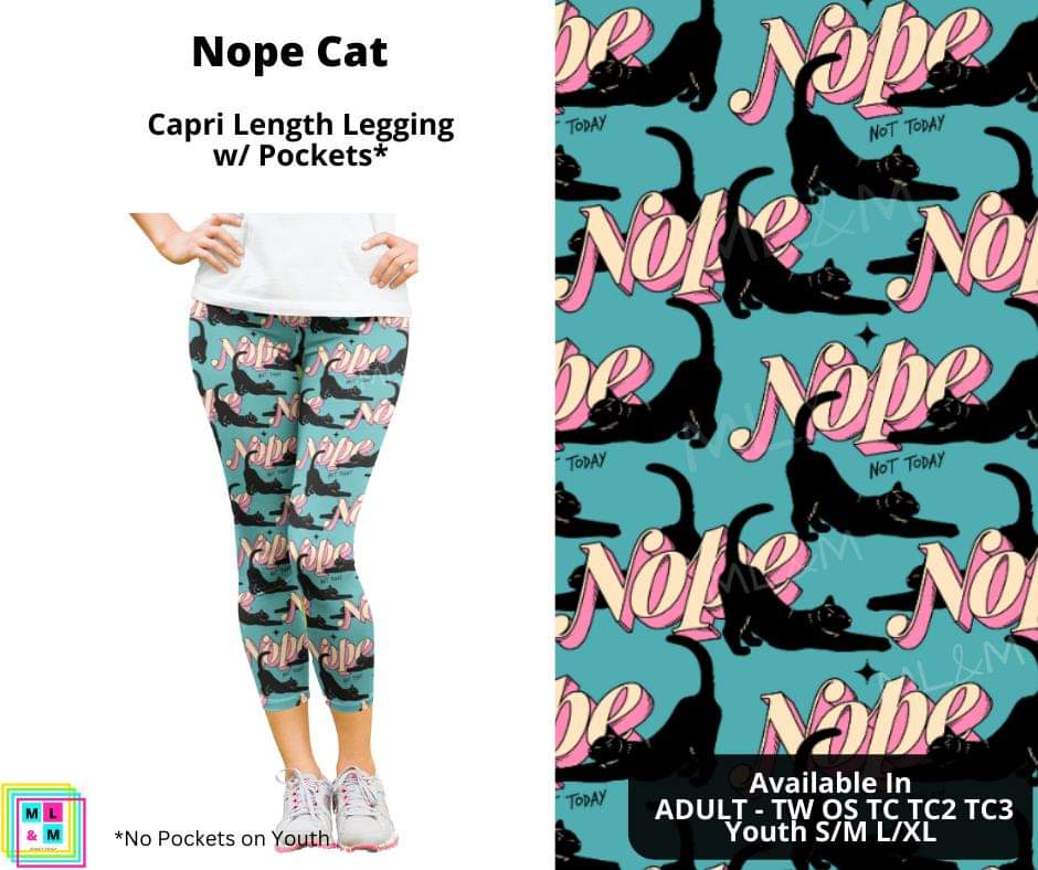 Nope Cat Capri Length w/ Pockets