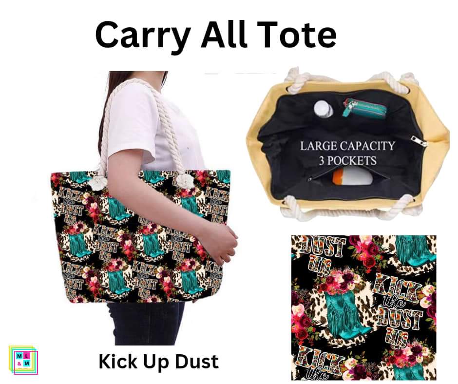 Kick Up Dust Carry All Tote w/ Zipper