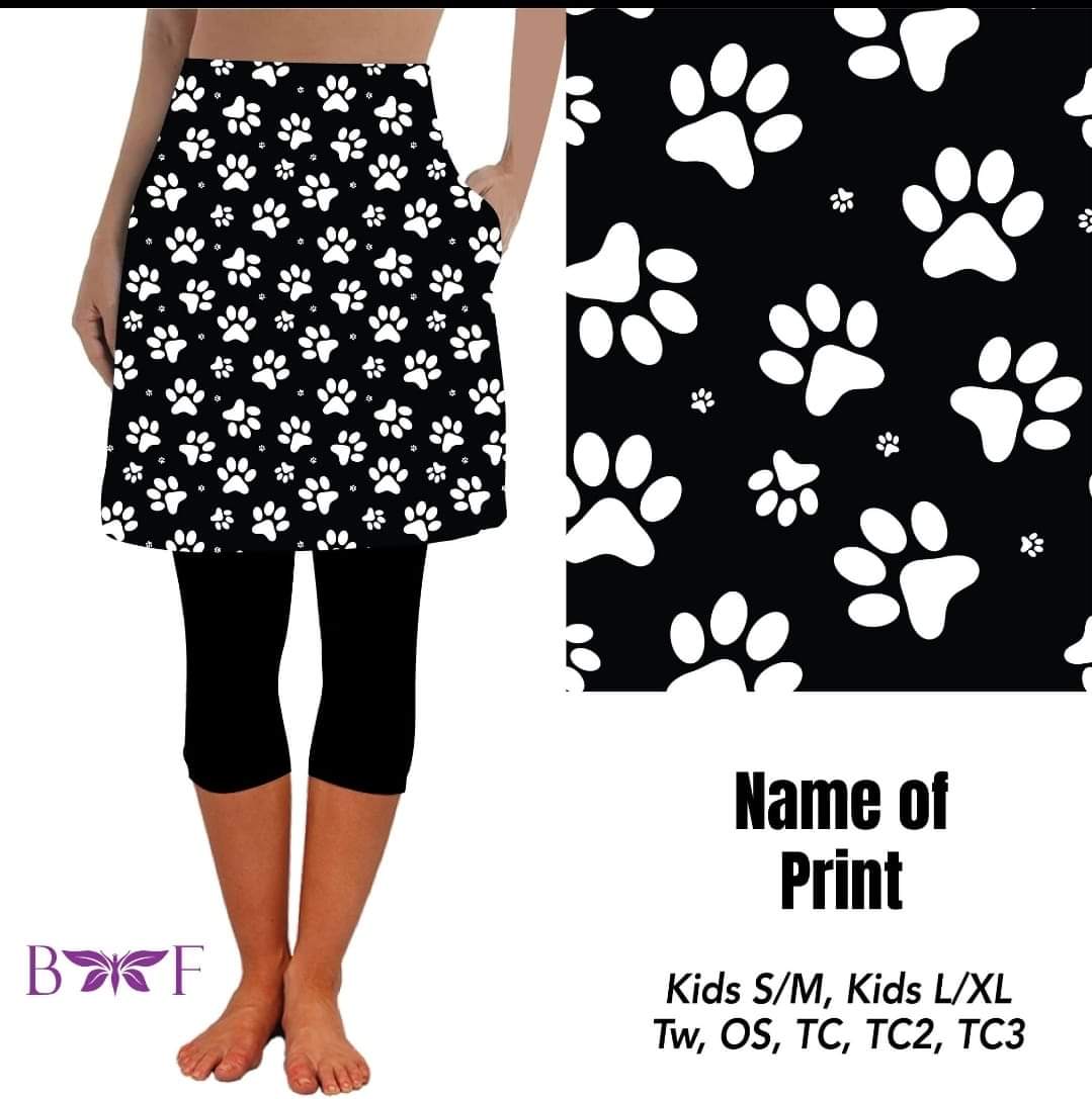 B&W Paws Skirted Capris