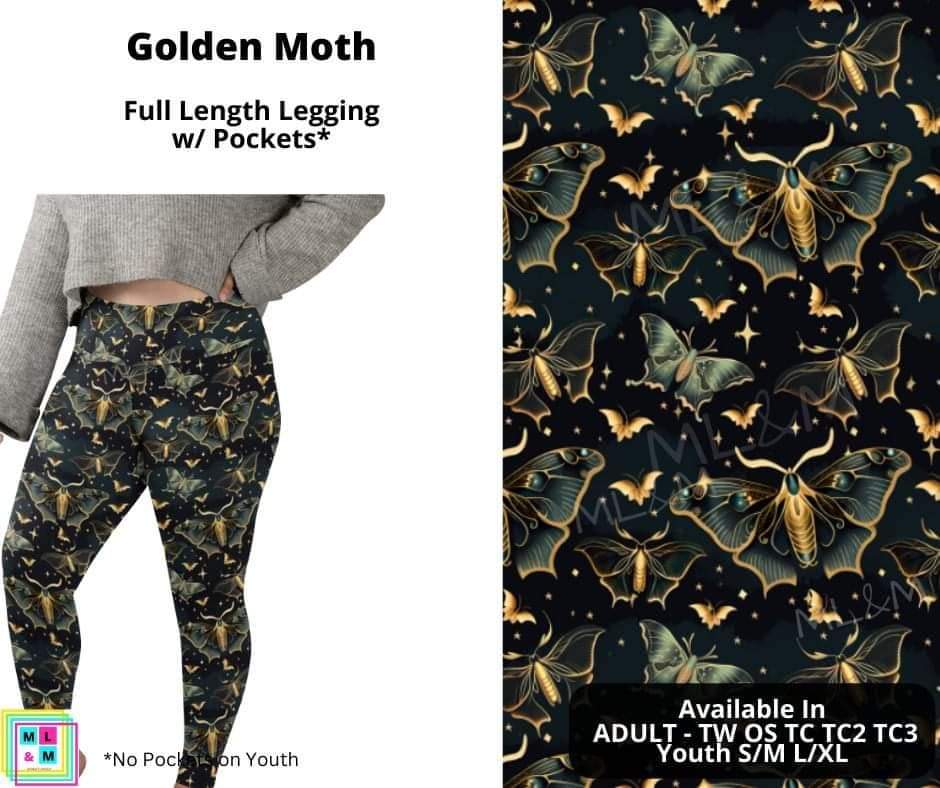 Golden Moth Full Length Leggings w/ Pockets