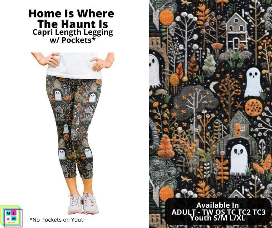Home Is Where The Haunt Is Capri Length w/ Pockets