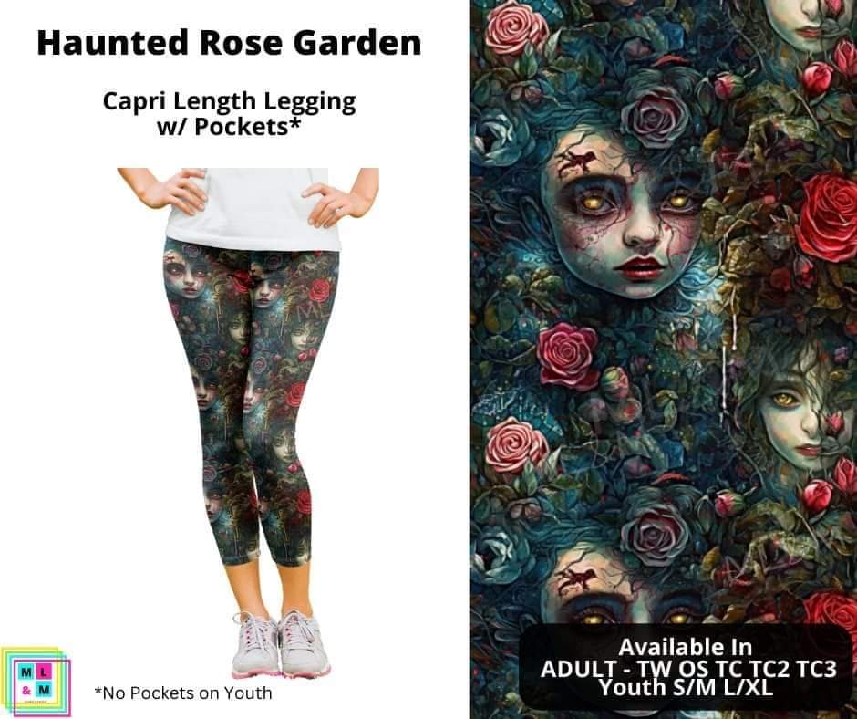 Haunted Rose Garden Capri Length w/ Pockets