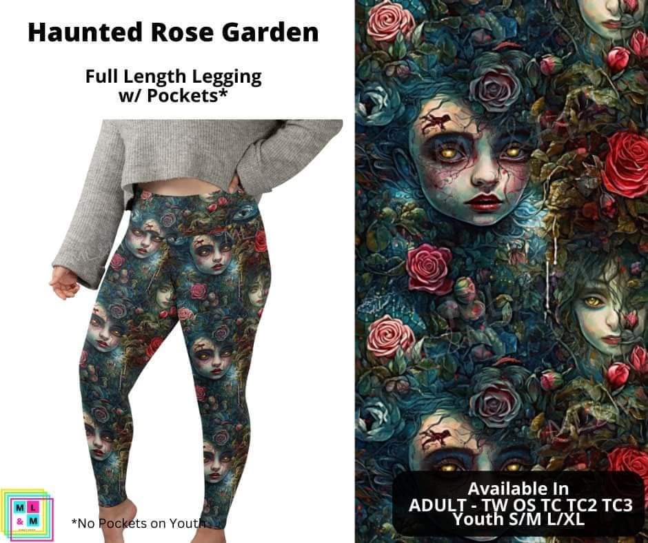 Haunted Rose Garden Full Length Leggings w/ Pockets
