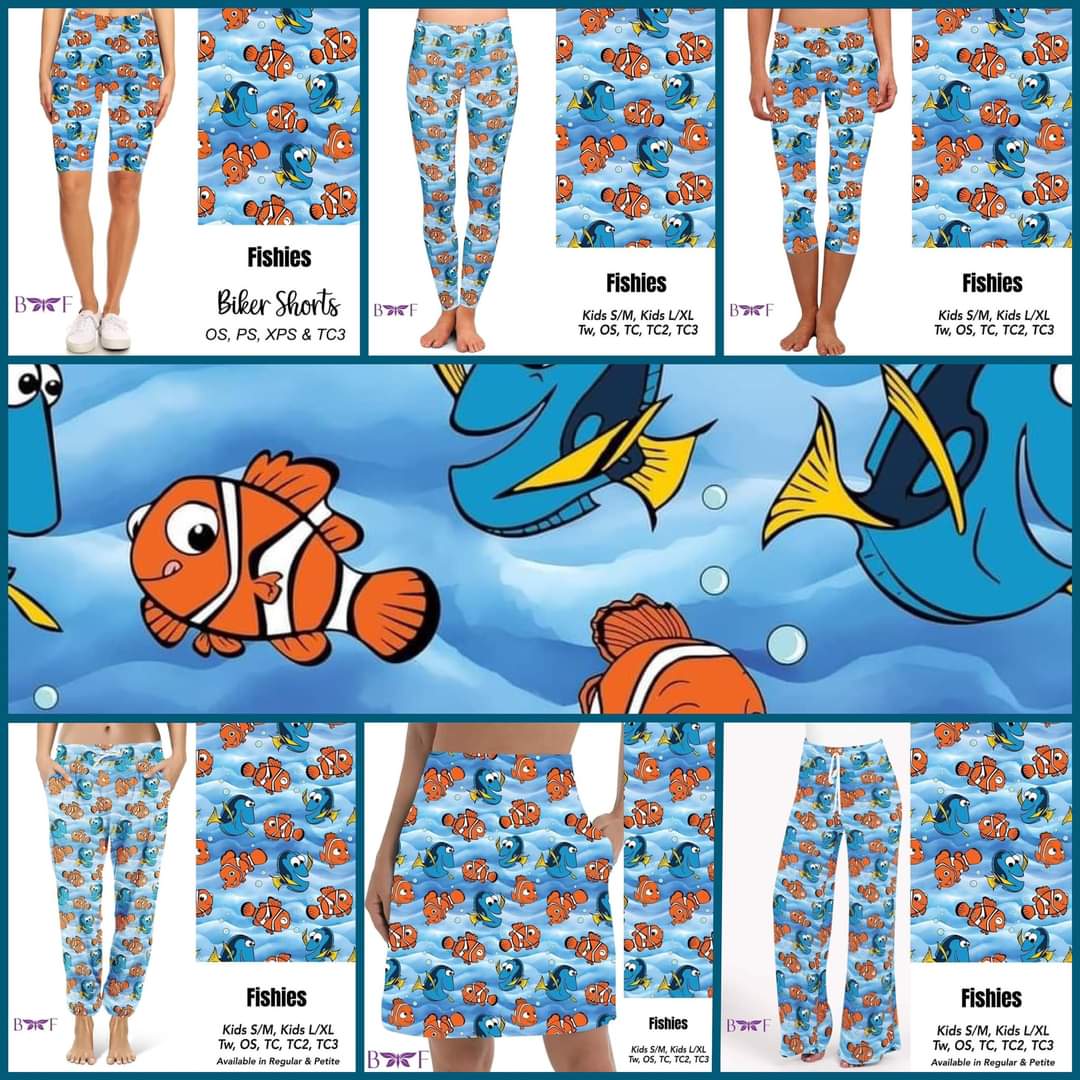Fishes adult capris and kids joggers