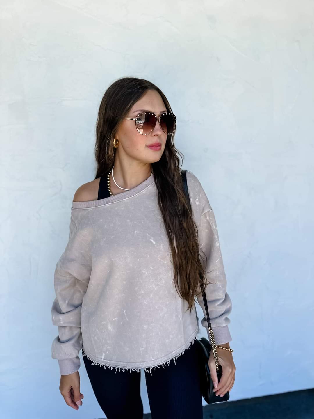 Custom Mineral Washed Sweatshirt Denim