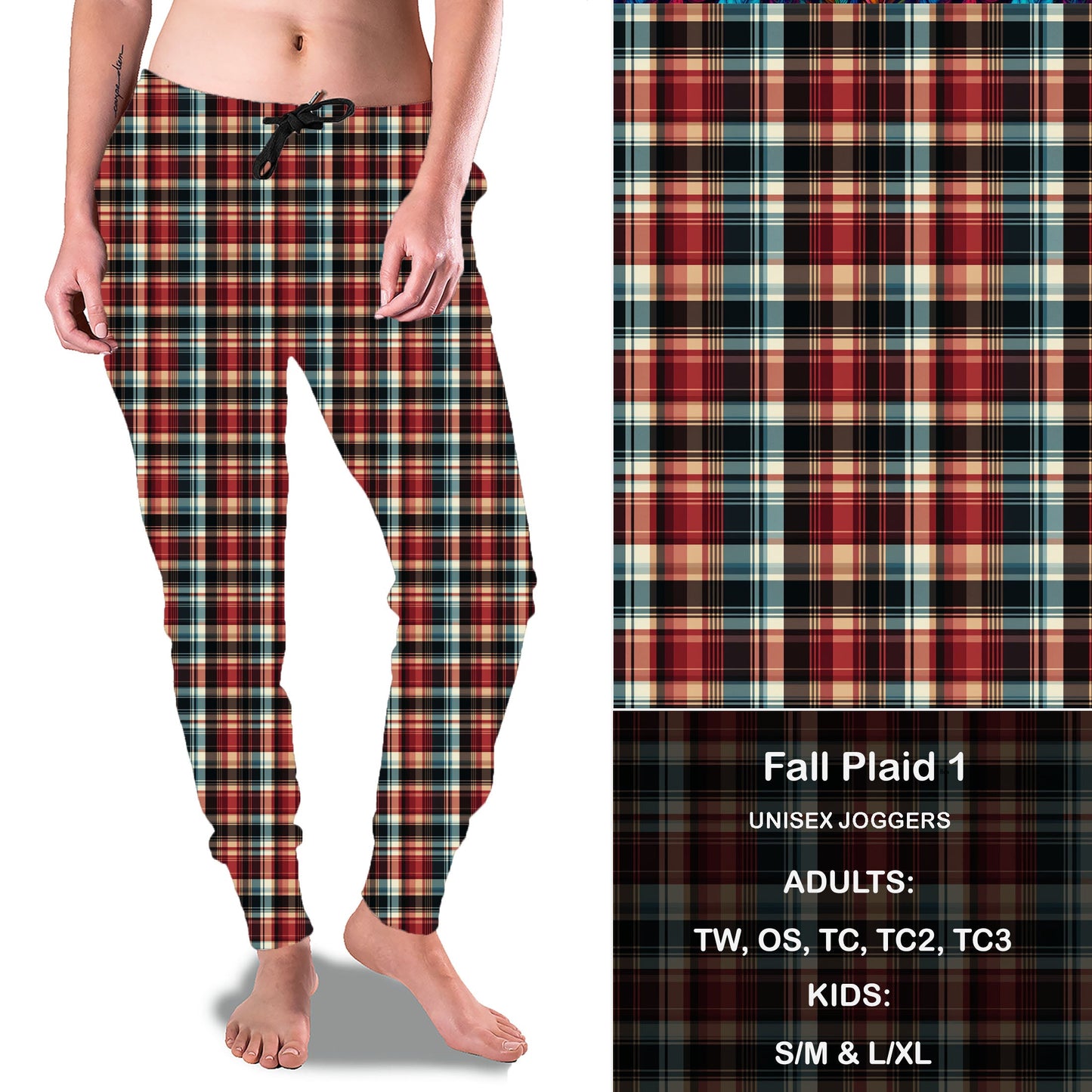 Fall Plaid 1 - Full Joggers Preorder Closes 8/25 eta 4-6 weeks