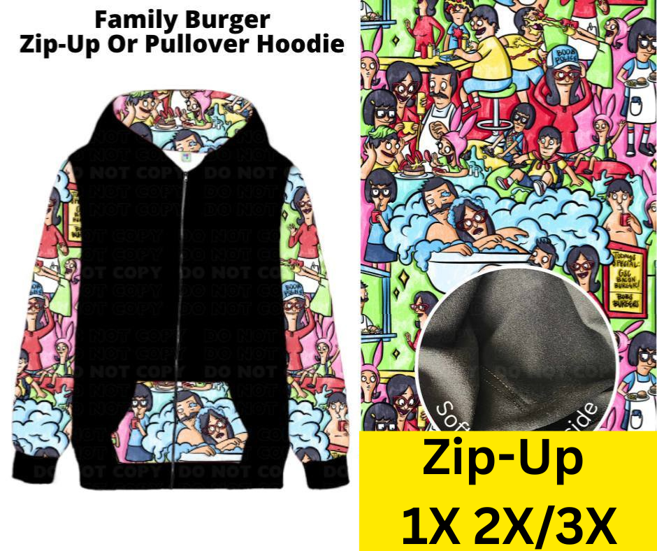 Family Burger Zip-Up Hoodie