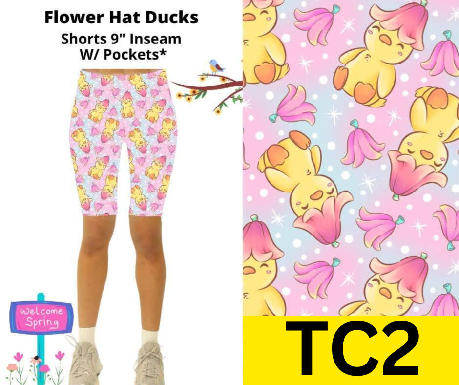 Flower Hat Ducks Jamaica Shorts w/ Pockets