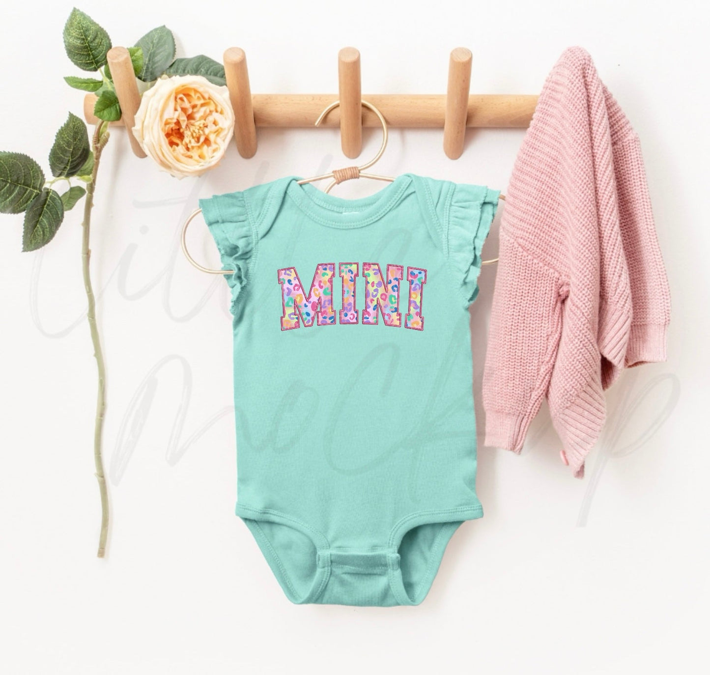 Pastel leopard mini - Youth Ruffle Sleeve