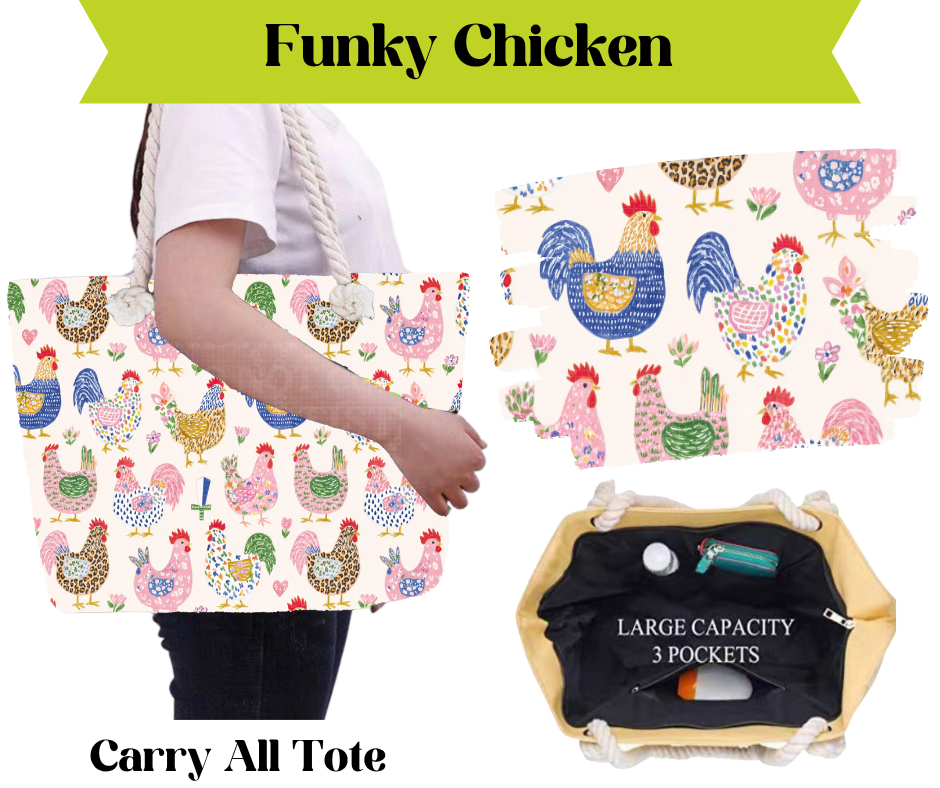 Funky Chicken Carry All Tote