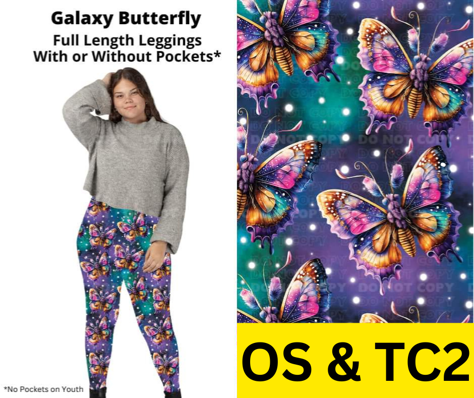 Galaxy Butterfly Full Length Leggings w/ Pockets