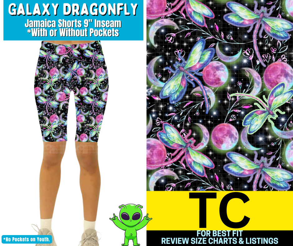 Galaxy Dragonfly Jamaica Shorts w/ Pockets
