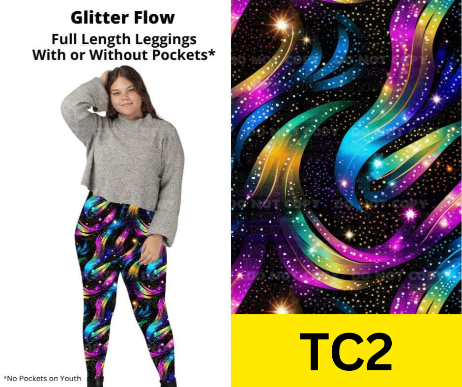 Glitter Flow Full Length Leggings w/ Pockets