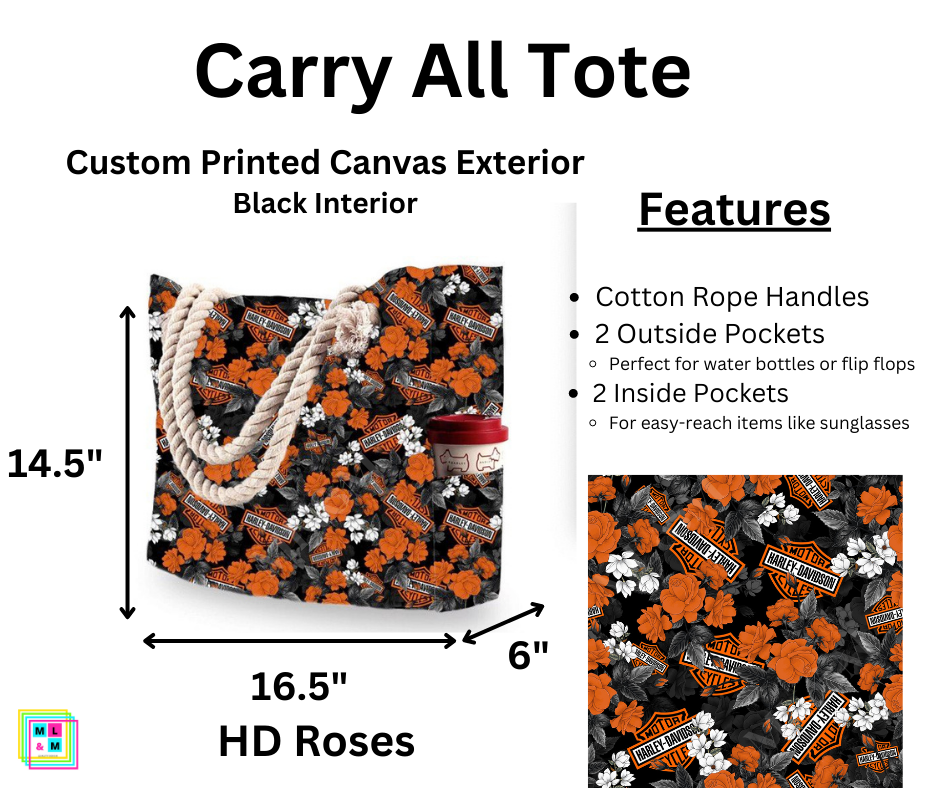 HD Roses Carry All Tote