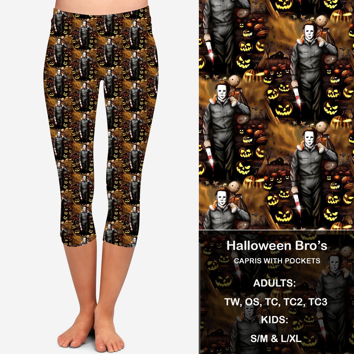 Halloween Bro's Leggings & Capris with Pockets Preorder Closes 7/7 eta Late August