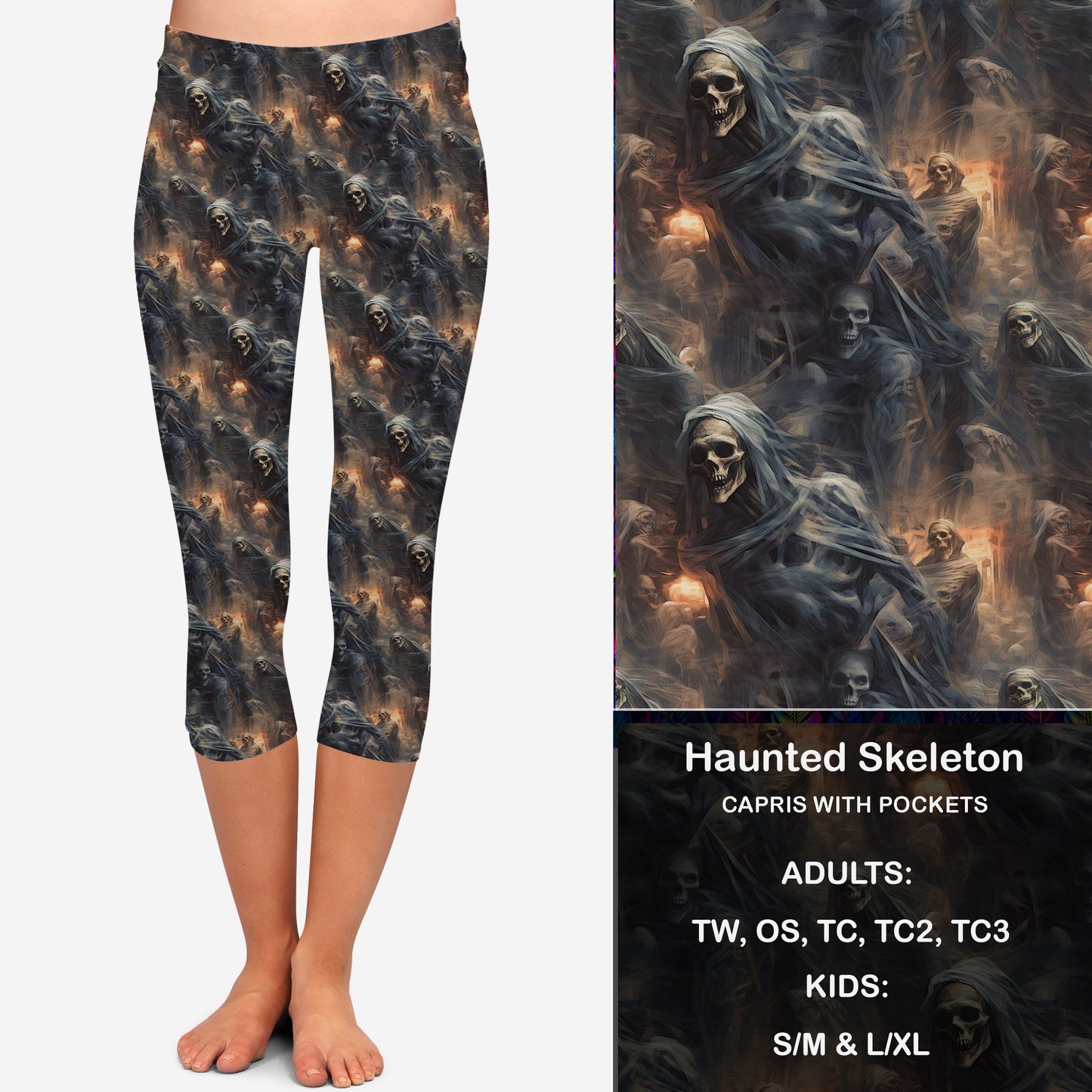 Haunted Skeleton Leggings & Capris with Pockets Preorder Closes 7/31 eta September