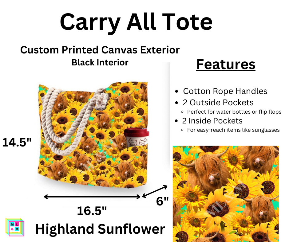 Highland Sunflower Carry All Tote