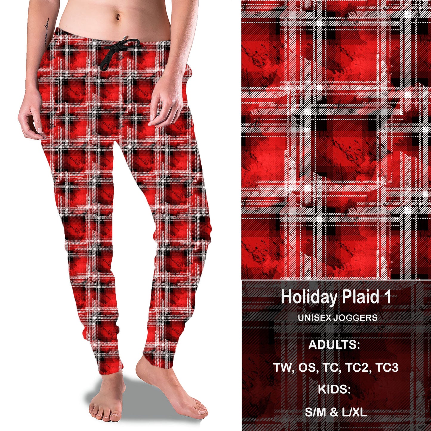 Holiday Plaid 1 - Full Joggers Preorder Closes 9/26 eta Nov.