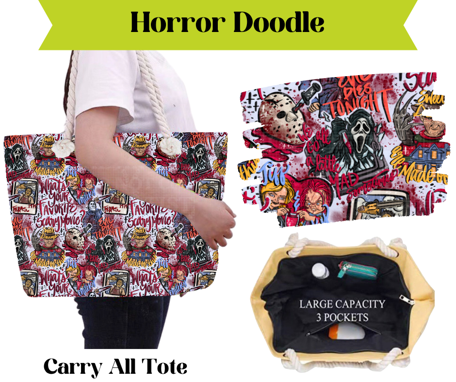 Horror Doodle Carry All Tote