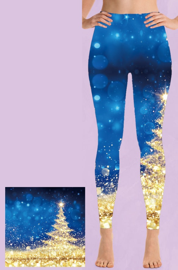 City Christmas leggings with pockets; extended plus only