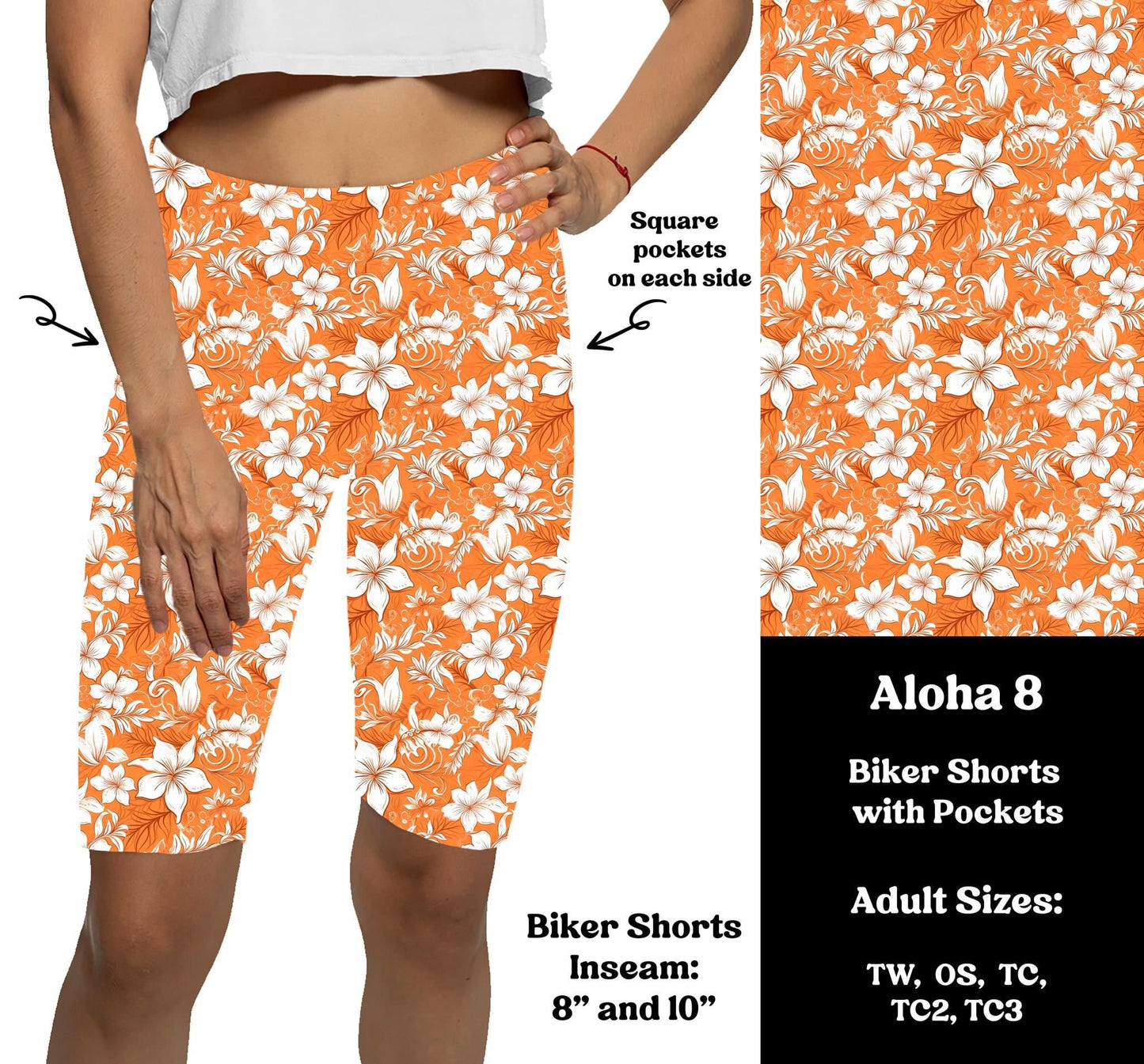 Aloha 8- Bike Shorts with Pockets Preorder Closes 3/25